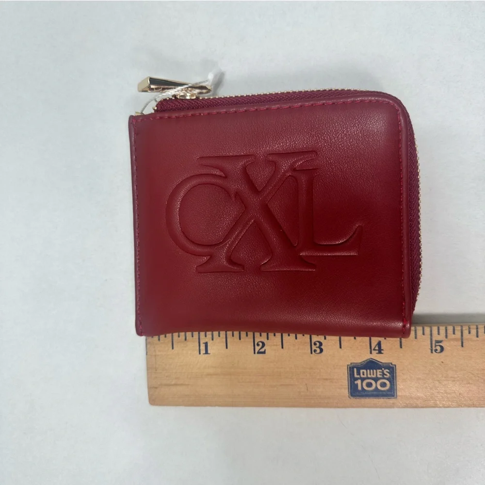 CXL by‎ Christian Lacroix Red Python Smooth Zip Around Wallet New